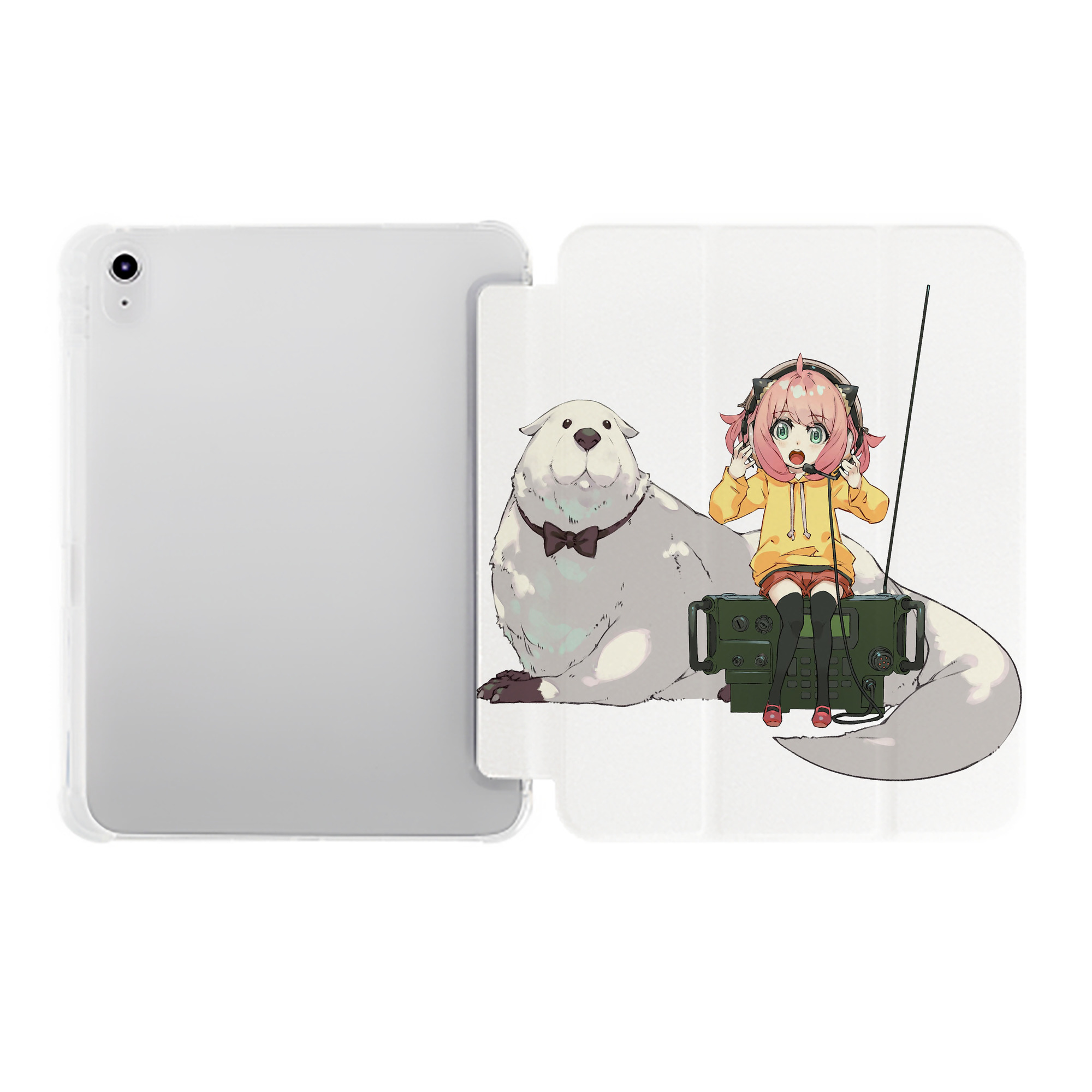 （画像用） SPY×FAMILY间谍家家酒 IPad ケース ペン収納付き 三つ折りスタンド PUレザー×シリコン 対応機種9.5/10.5/10.9インチ